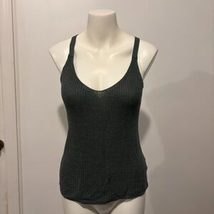 Pink Republic Size Medium Sage Green Boho Knit Tank Top